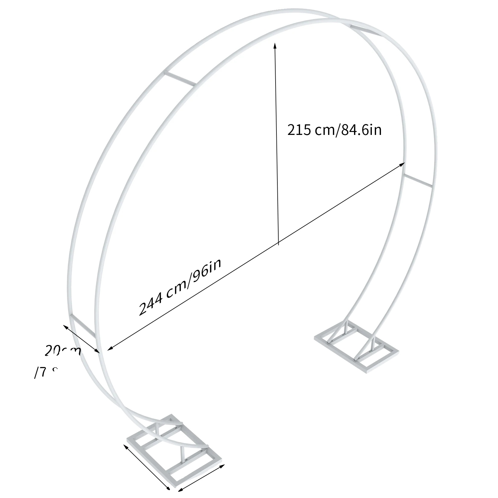 Hochzeitsbogen, Metallrahmen, Vielseitiger Hintergrund, Doppelte Schienen 2.4m, L-c