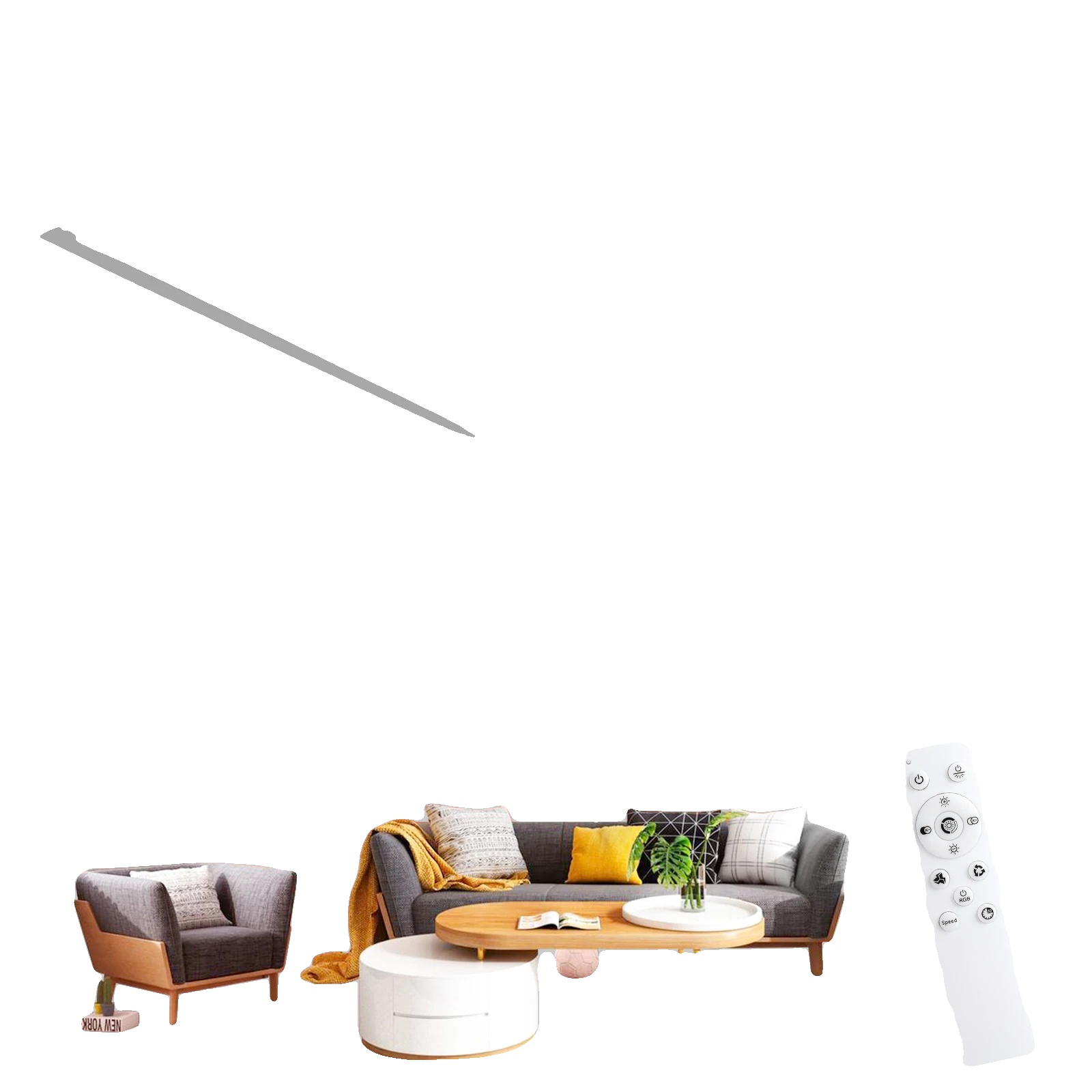 Led-panellampe, Einstellbare Farbtemperatur, Fernbedienung, 1pc, Wechselbar, Weiss, 31-40w