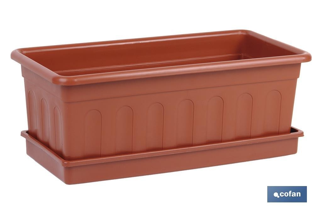Pack Mit 12 Braunen Pflanzgefäßen Modell Azahar 50 X 21.5 X 16 Cm