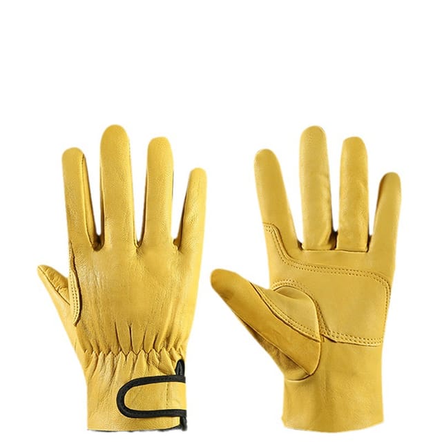 Gartenhandschuhe Aus Rindsleder – Atmungsaktiv – Schnitt- Und Dornenfeste Gartenarbeitshandschuhe – Gartenhandschuhe Mit Elastischem Handgelenk