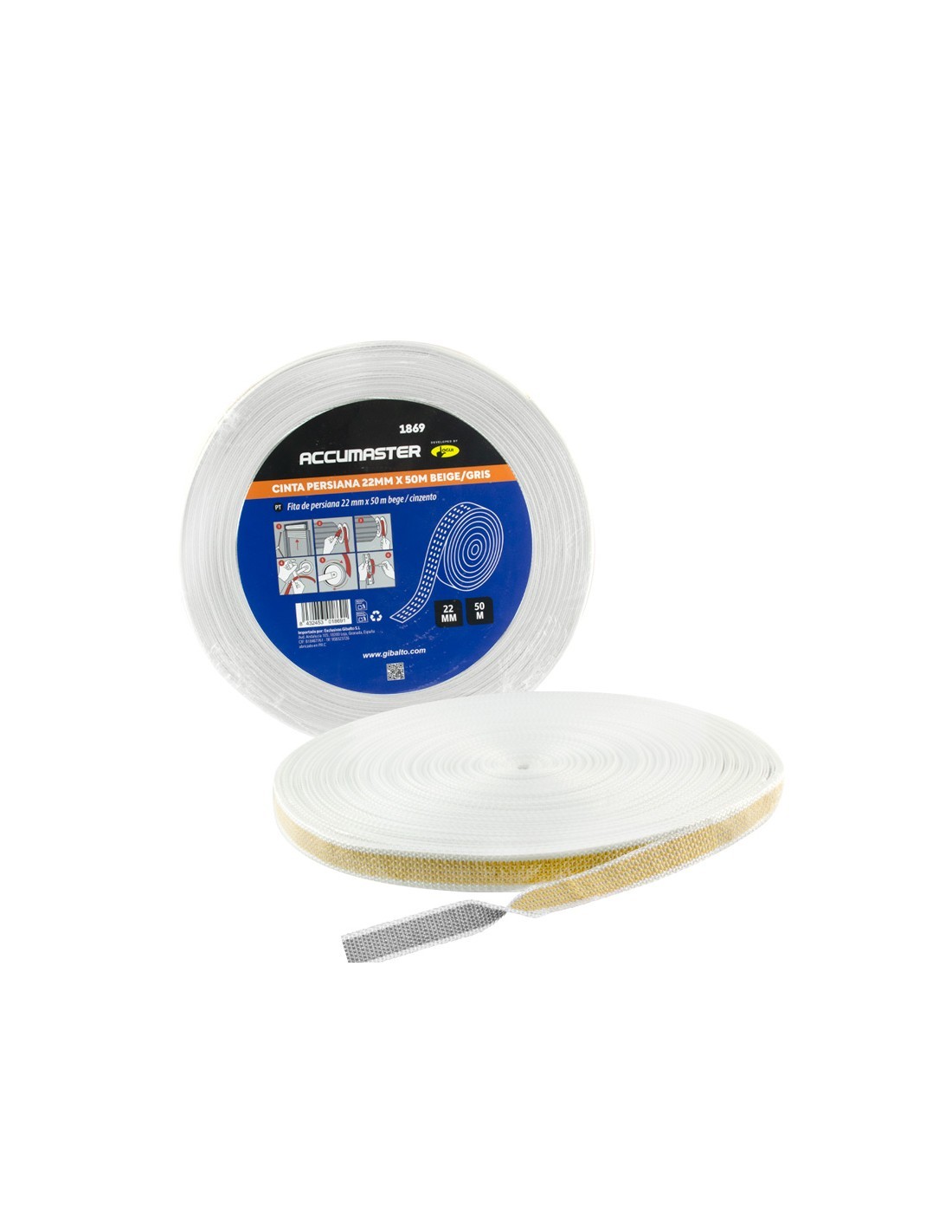Accumaster Jalousieband 50 Meter Beige Und Grau
