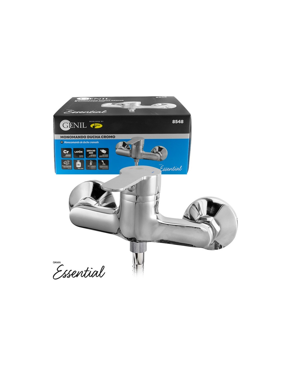 Einhand-duscharmatur Serie Essential Verchromt Messingkörper