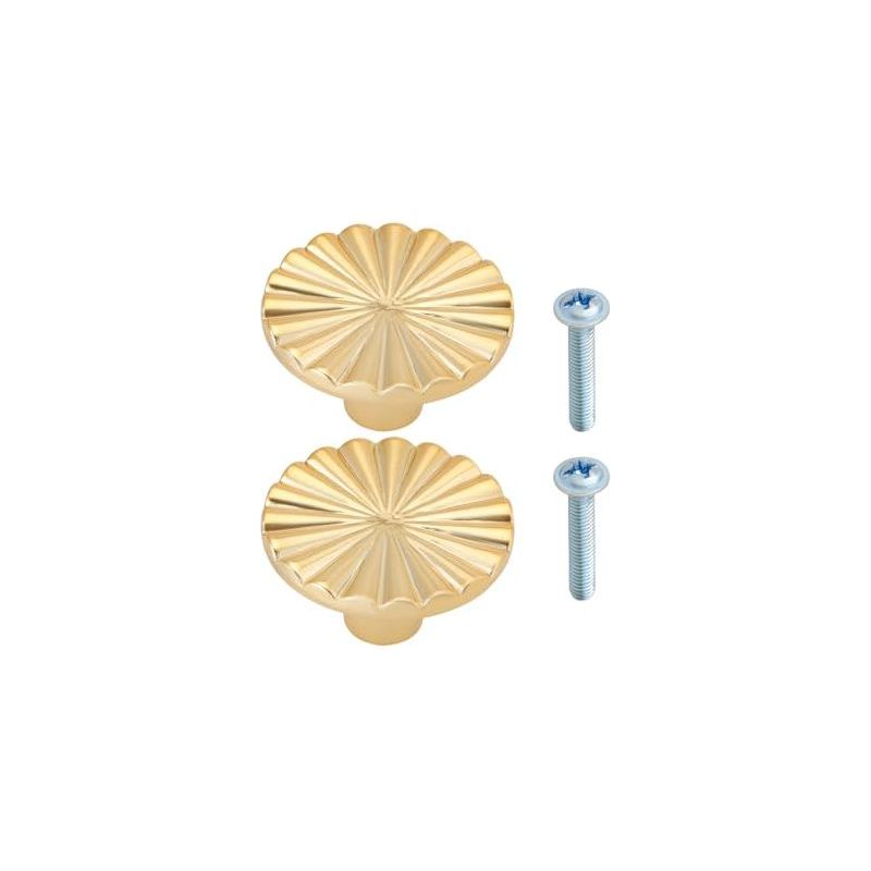 Lot De 2 Poignées De Meuble Rondes En Alliage De Zinc, Couleur Or, Design À Trou Unique Pour Portes De Cuisine Et Tiroirs
