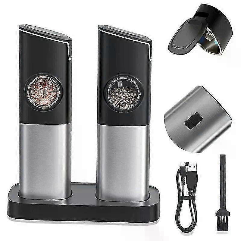 1 Set Pfeffermühle Mit Einstellbarem Mahlgrad, Usb-wiederaufladbar, Automatische Schwerkraftmühle Mit Schalter - Jxlgv