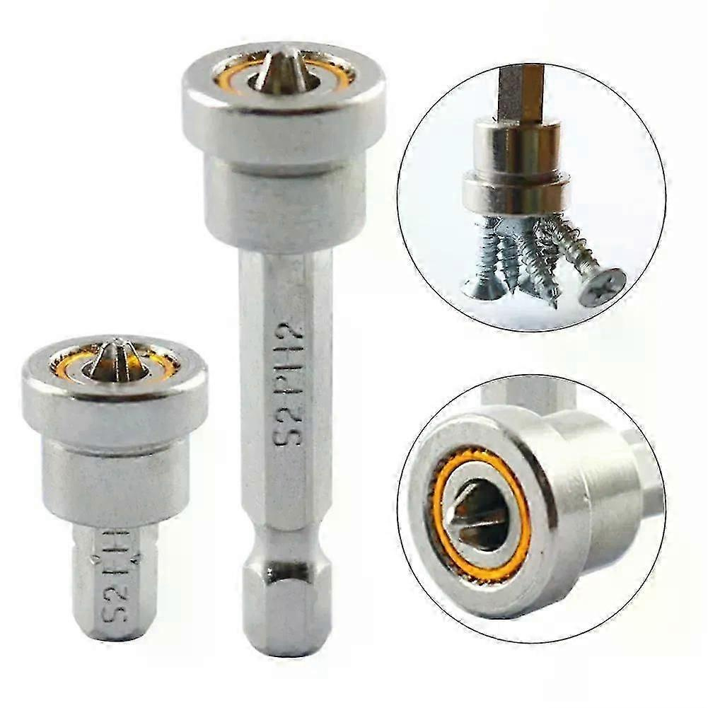 1/2 Stück 25/50 Mm Gipskarton-positionierungsschraubendreher-bit Mit Magnetring, 1/4-zoll-sechskantschaft, Positionierkopf, Geeignet Für Holzbearbeitung - Jxlgv