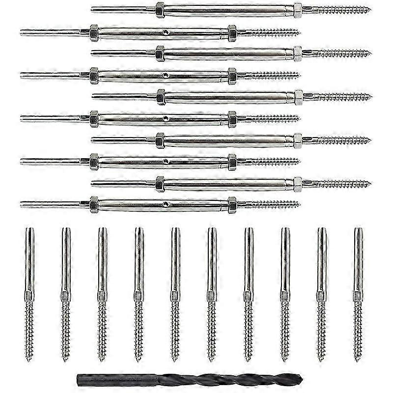 10 Paar Spannschrauben Mit Gewindebolzen Und Gewindebolzen Für 1/8-zoll-kabeldeckgeländer – Jxlgv