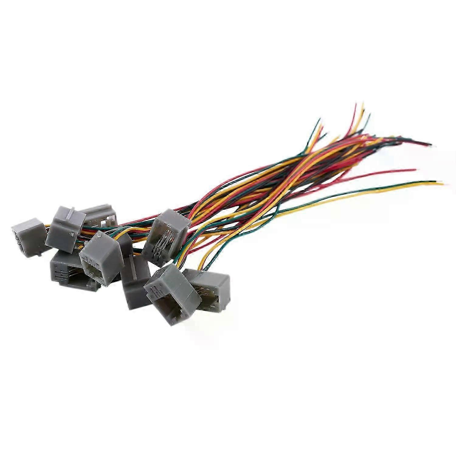10 Stück 616e 4p4c Rj9-buchsen-telefonstecker-adapter Mit 4 Drähten 8 Cm-jxlgv