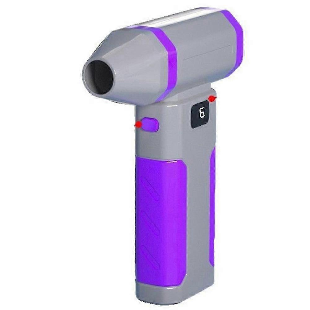 100.000 U/min+ Starker Lüfter, Handgebläse Mit Led-beleuchtung, Bürstenloser Motor, Ideal Für Outdoor-camping Und Staubentfernung, B (lila-grau)-jxlgv