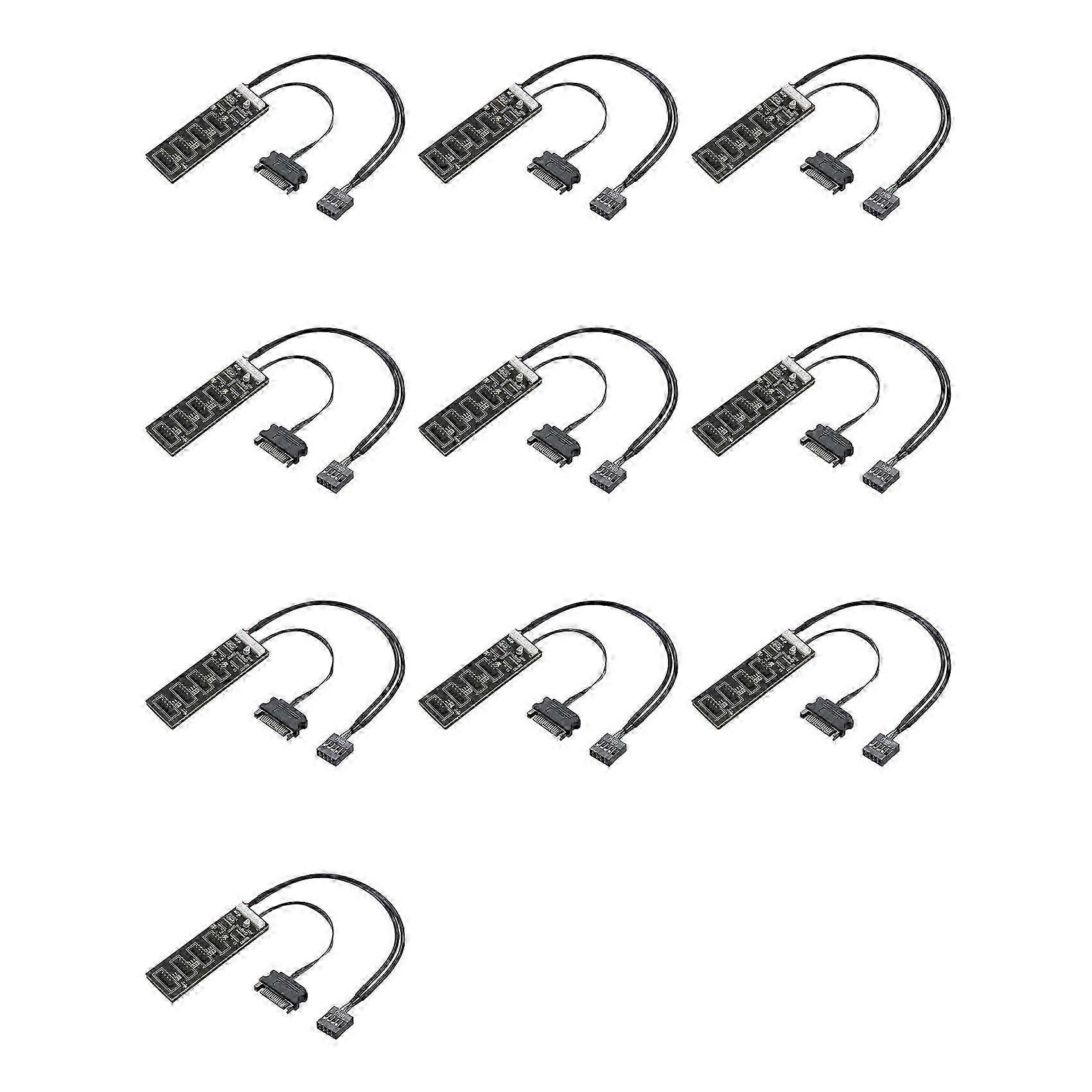 10x 9-pin Usb-header-splitter Mit Sata-stromkabel, Interner Usb-hub-erweiterungs-usb-2.0-splitteranschluss – Jxlgv