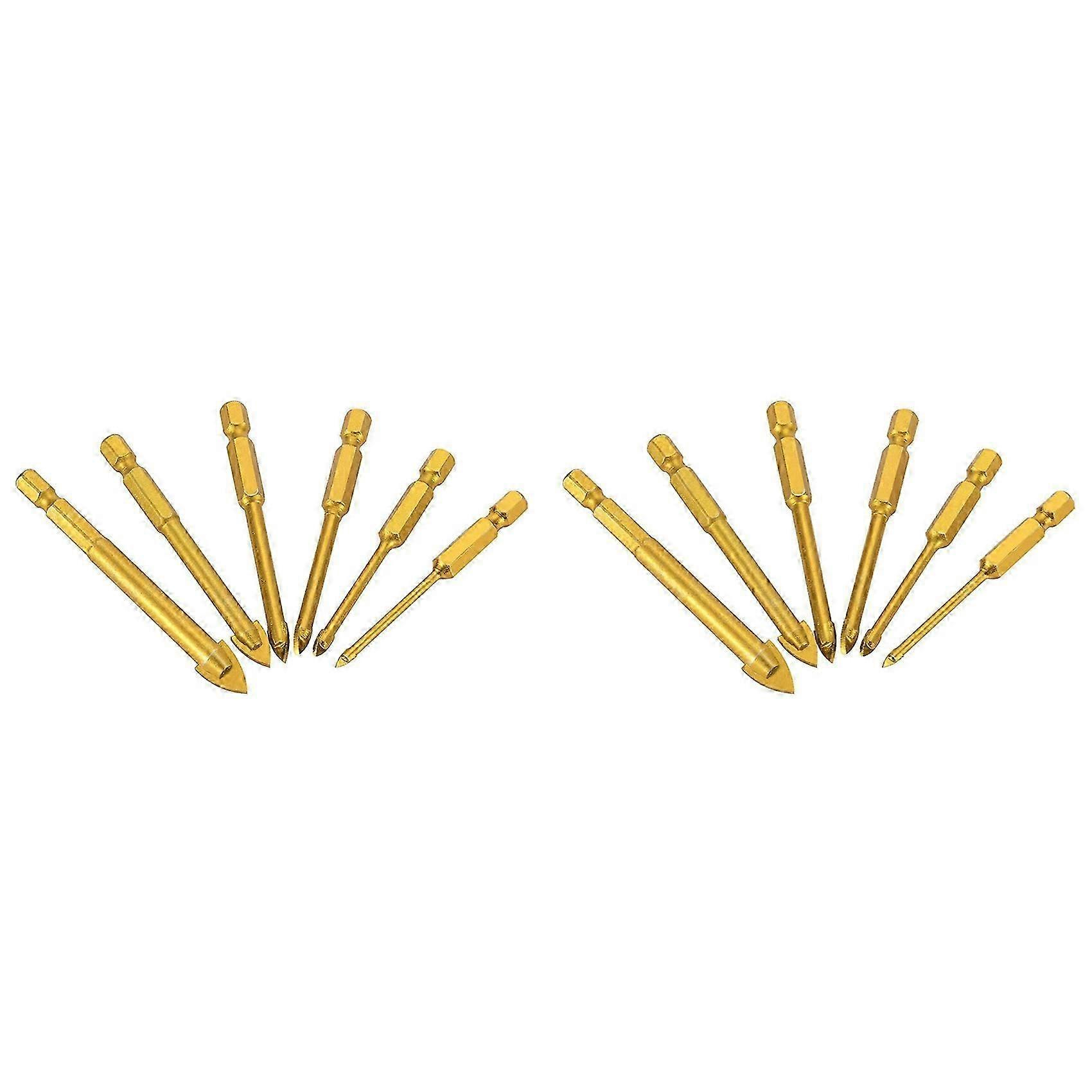 12-teiliges Glasbohrer-set, Fliesen- Und Keramikbohrer-set 3/4/5/6/8/10 Mm Mit 1/4-zoll-sechskantschaft, Kompatibel Mit Porzellan, Marmor Und Spiegeln – Jxlgv