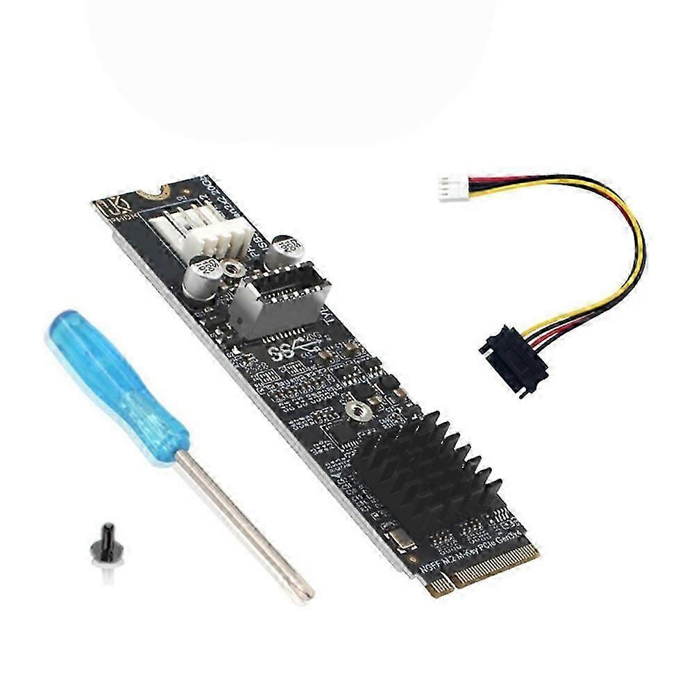 20-gbit/s-m.2-zu-usb-e-adapter, High-speed-m-key-nvme-pcie-zu-usb-3.2-gen2x2-frontpanel-erweiterungskarte, Kompatibel Mit Desktop-pcs – Jxlgv