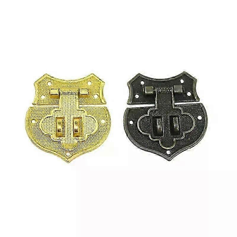 2er-pack Antike Vorhängeschlösser Aus Bronze/gold Mit Schnappverschluss, Passend Für Schmuckkästchen, Koffer Und Möbelbeschläge - Jxlgv