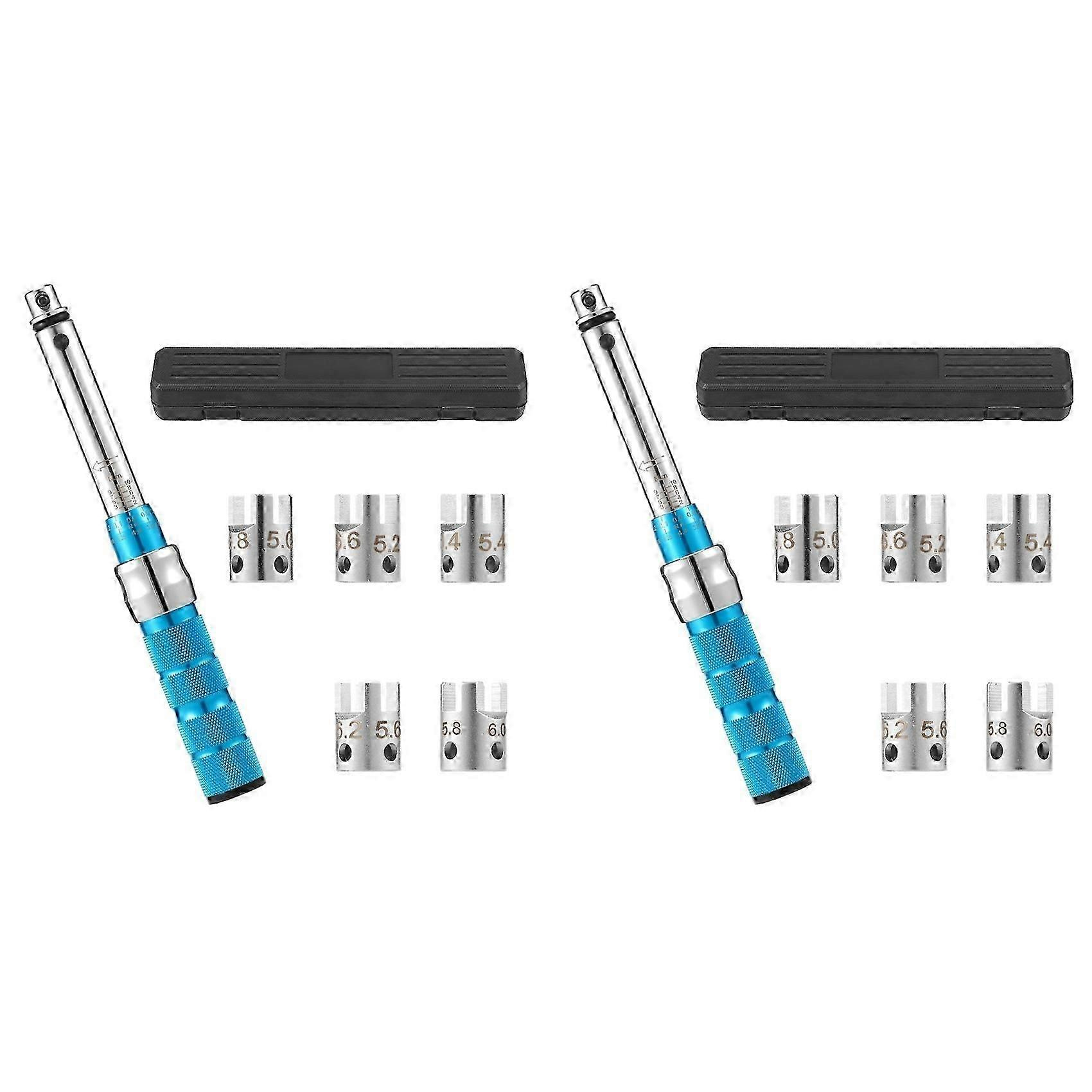 2x Speichendrehmomentschlüssel, 2-10 Nm Motorrad-speichenschlüssel-set, Stahl-drehmoment-radspeichenschlüssel Mit Box, 5,0-6,8 Mm-jxlgv