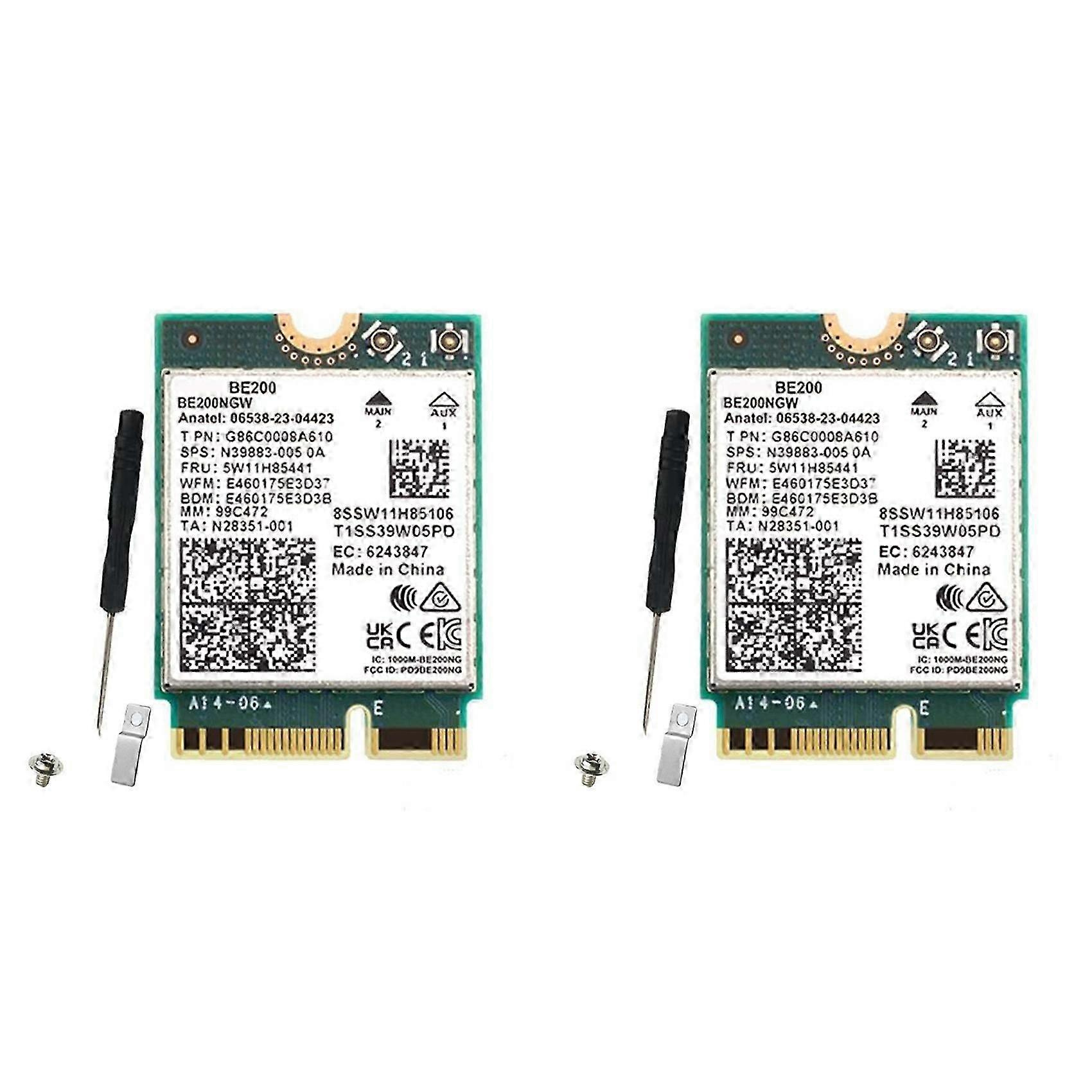 2x Wifi 7 Be200 Be200ngw Wlan-karte Bt 5.4 802.11ax Tri-band M.2 Ngff Drahtlosnetzwerkadapter Kompatibel Mit Win10/11-jxlgv