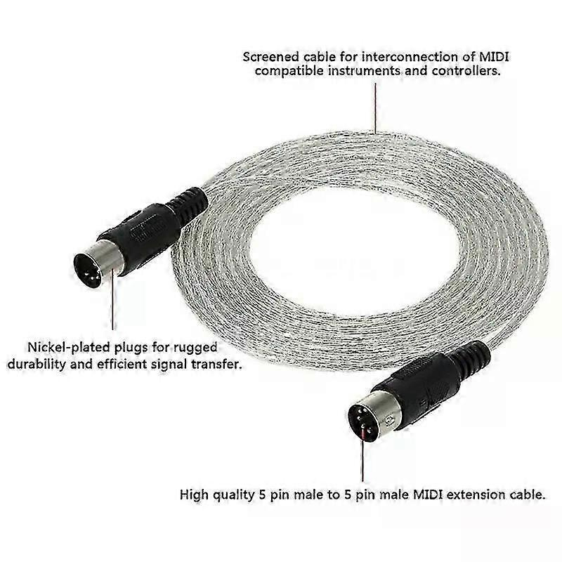 98 Fuß (30 M) Midi-verlängerungskabel (stecker Auf Stecker) Din 5-pin Musikinstrumente-anschluss – Jxlgv
