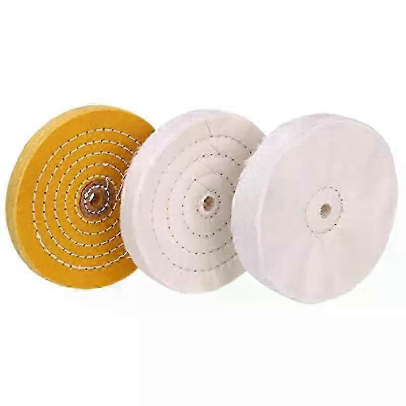 3-teiliges 6-zoll-spiegelpolierscheiben-set Aus Baumwolle, Passend Für Tischschleifmaschinen Mit 1/2-zoll-aufnahme – Jxlgv
