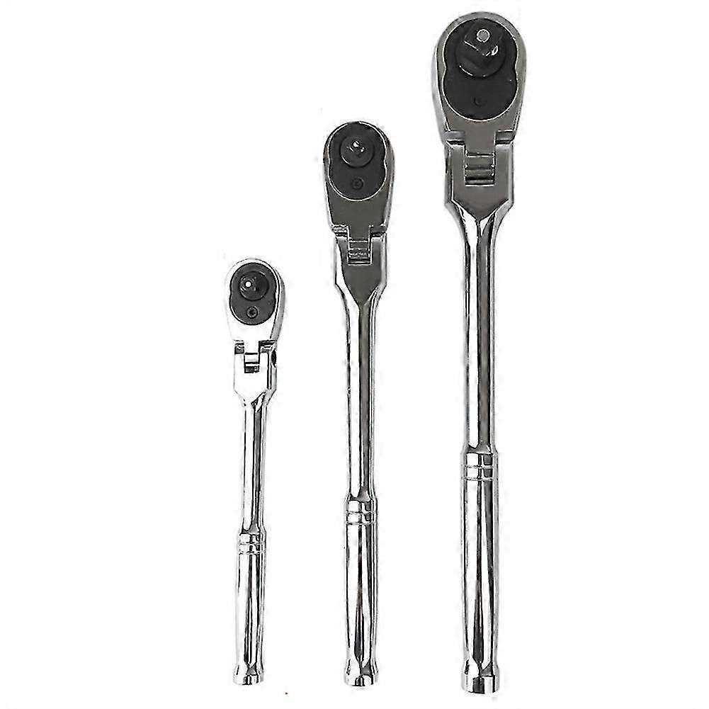 3-teiliges Ratschenset Mit Flexiblem Kopf, 1/4", 3/8", 1/2"-antrieb, 72 Zähne Mit Schnellverschluss Und Reversibler Ausführung – Jxlgv