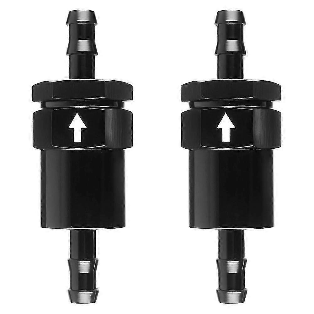 3/8" Billet-inline-kraftstofffilter, 30 Mikron, Eloxiertes Aluminium, Schwarz, 2 Stück - Jxlgv