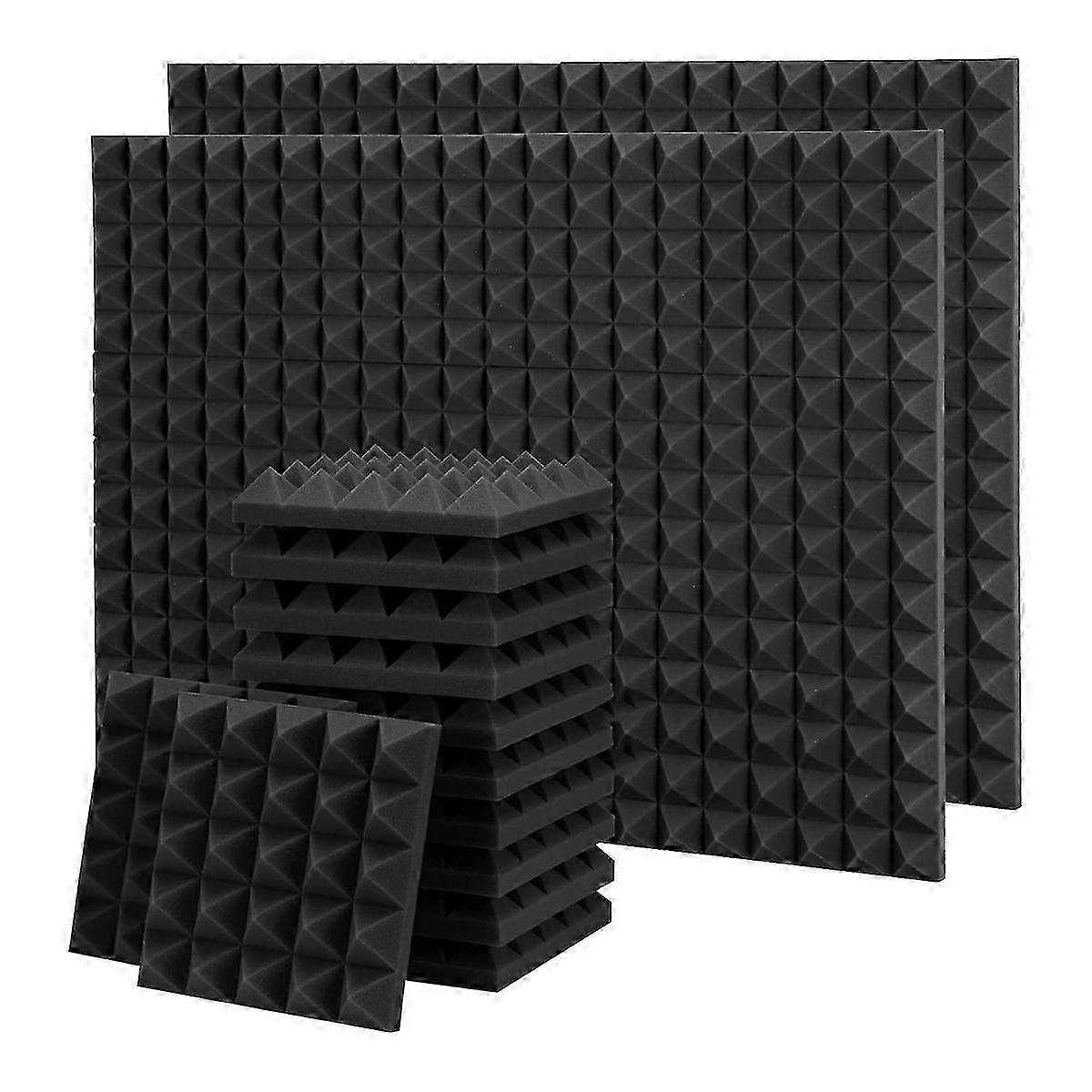 36er-packung Pyramidenförmige Akustikschaumstoffplatten, 25 X 25 X 5 Cm, Schallschutzschaumstoff, Schallabsorptionspaneele Für Wände, Studios, Wohnungen Und Büros – Jxlgv