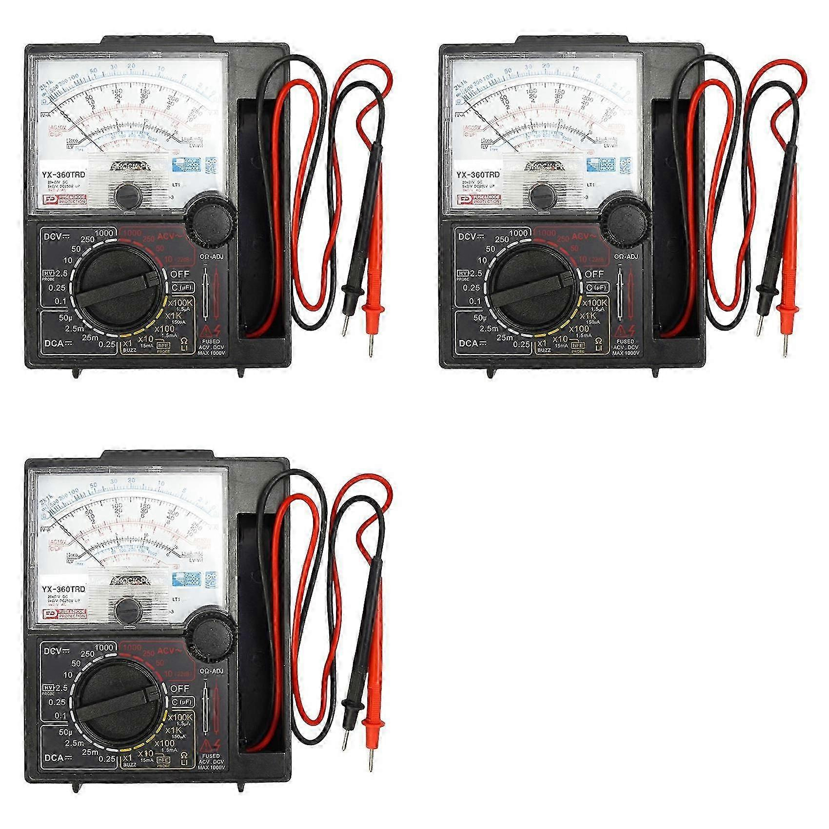 3-fach Analoges Multimeter, Teststift, Spannungs- Und Stromprüfer (dc 1000v), Handmultimeter Mit Zeiger – Jxlgv