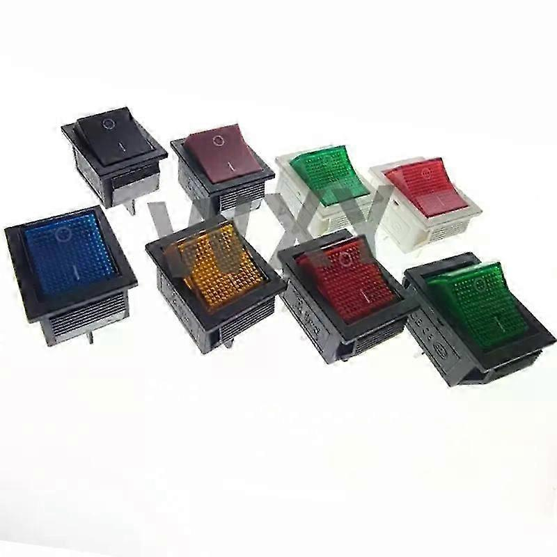 4-poliger Dpst-netzschalter Mit Leuchte, Ein/aus-rastschalter, 16 A 250 V Ac, 20 A 125 V Ac, Kcd Rot, Grün, Blau, Gelb, Weiß, Schwarz – Jxlgv