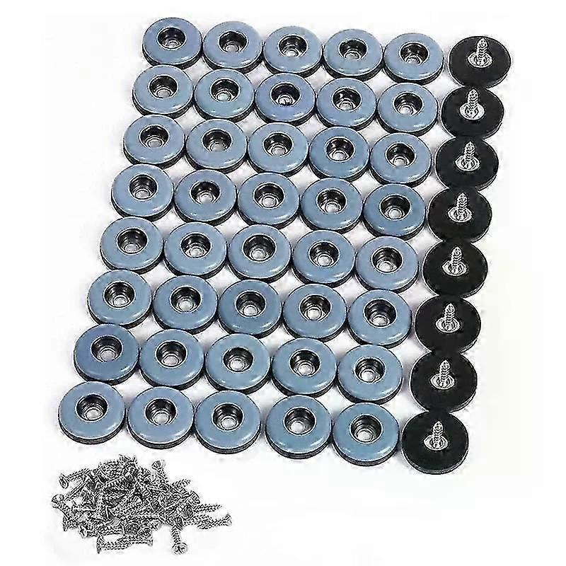 48 Stück Möbelgleiter Aus Ptfe, Leichtgängig, Mit Schrauben, Bodenschutz, Geeignet Für Fliesen- Und Holzböden (25 Mm Rund) - Jxlgv