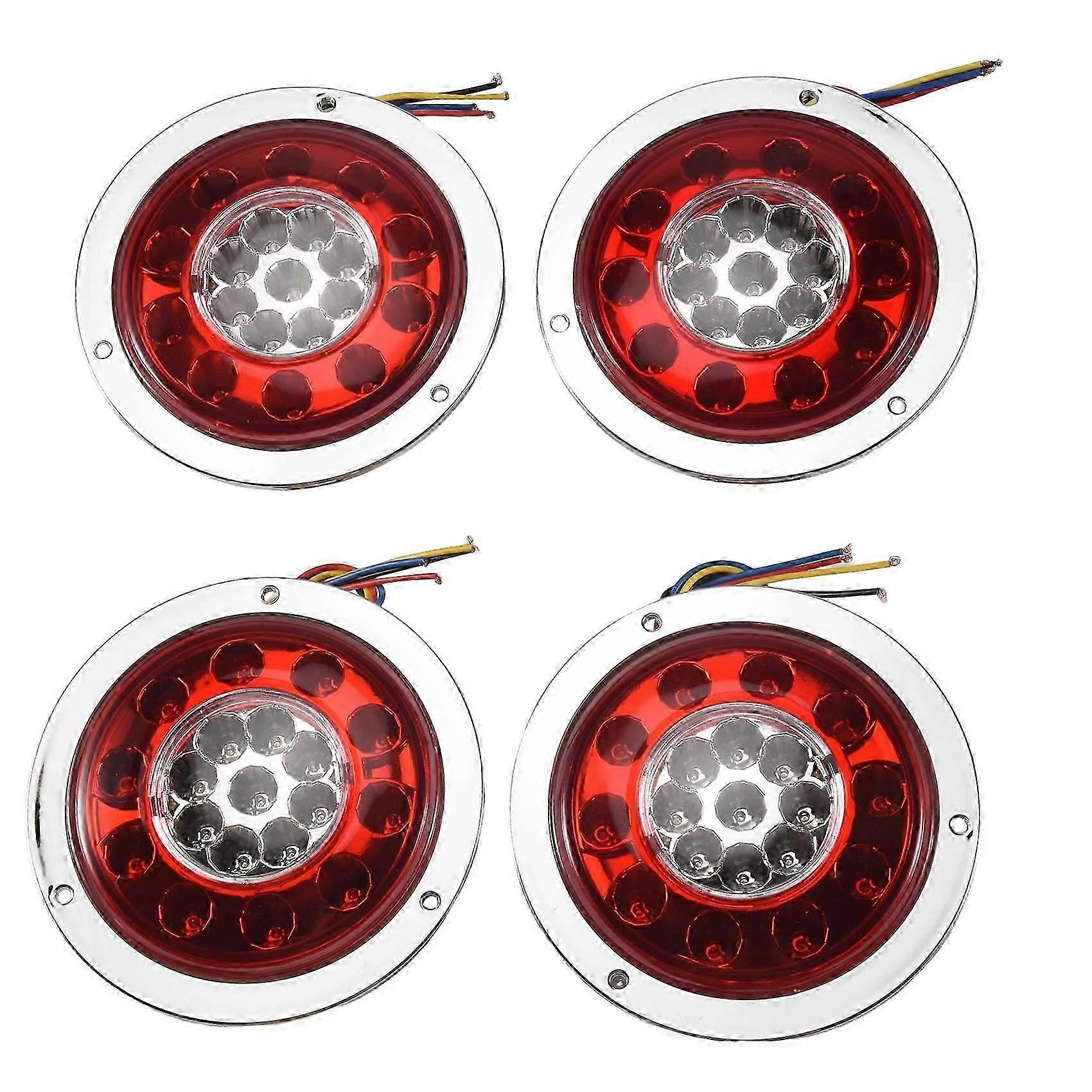 4er-pack Runde 19-led-rückleuchten Mit Bremslicht Und Blinker Für Anhänger, Lkw Und Transporter – Jxlgv