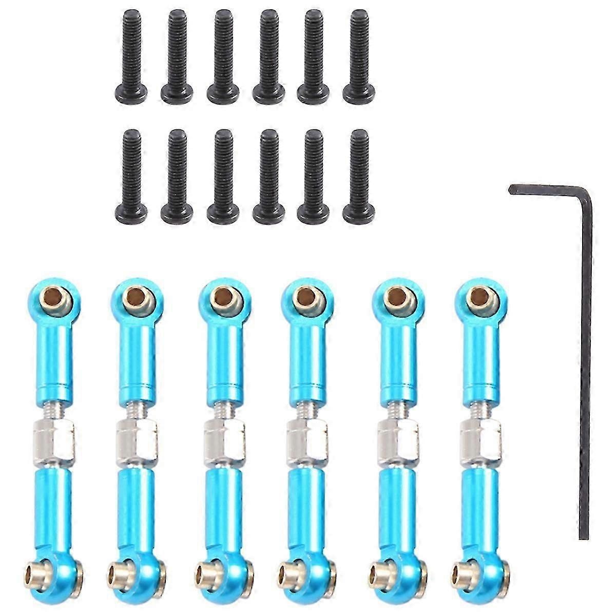 6 Stück Verstellbare Metall-zugstangen Für Servos Vorne/hinten Für Rc-cars, Blau-jxlgv