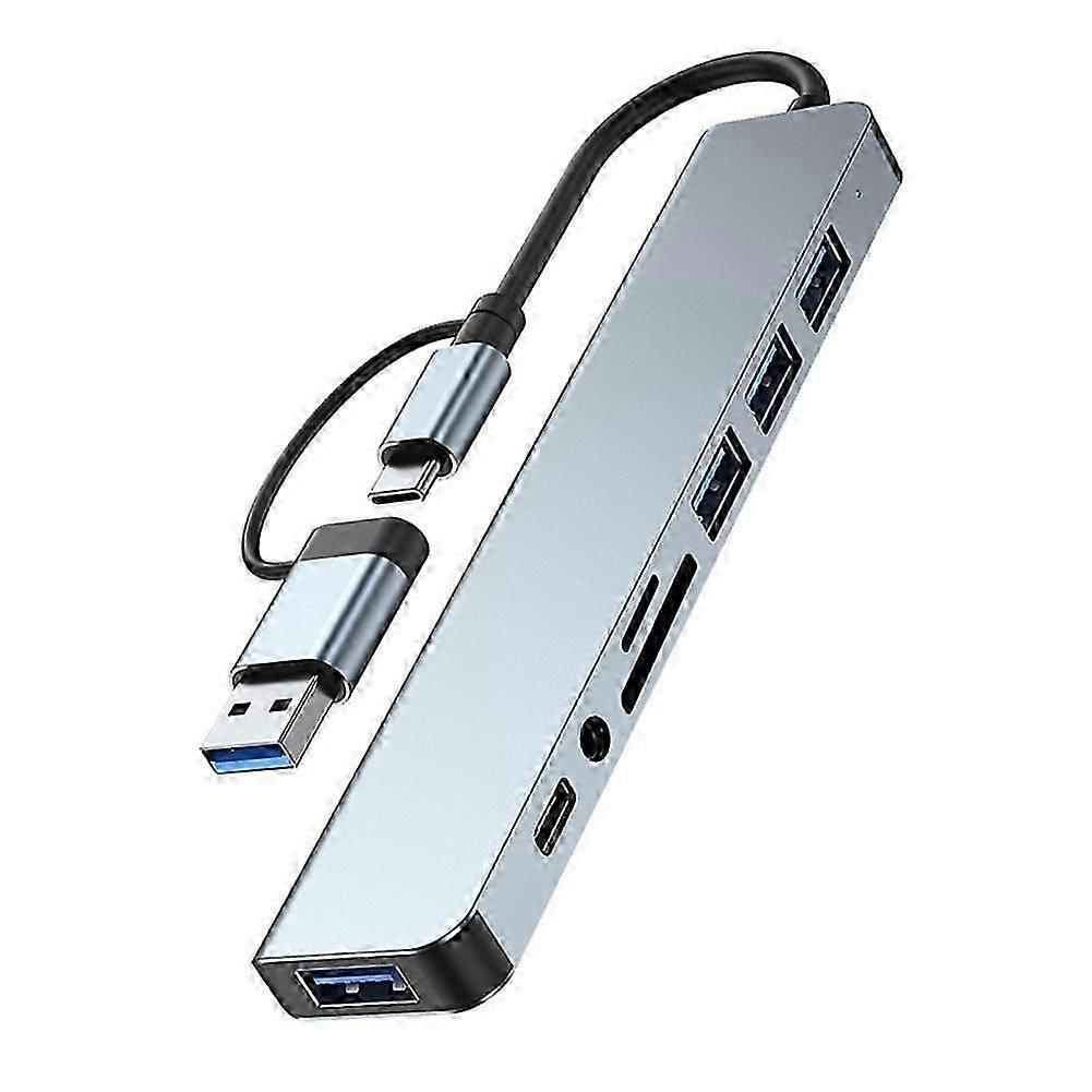 8-in-2-usb- Und Usb-c-hub-dockingstation Mit 3,5-mm-audioanschlussadapter, Sd-kartenleser, Laptop-tablet-festplattenkonverter – Jxlgv