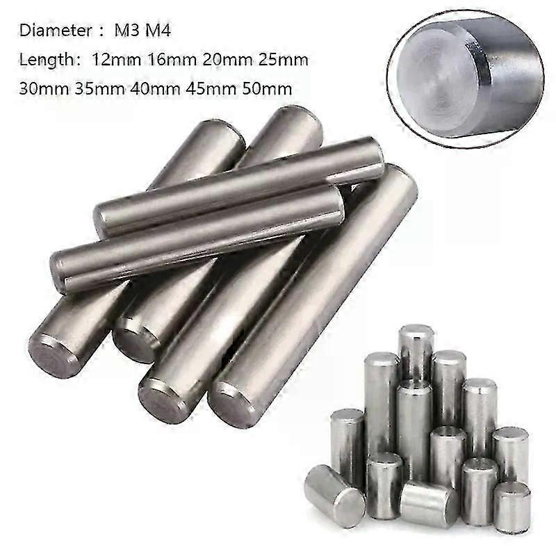 10/25/50 Stück M3/m4 Zylinderstift-positionierstift, Edelstahl 304, Festschaft-vollkörper-befestigungsstift, Metallstange – Jxlgv