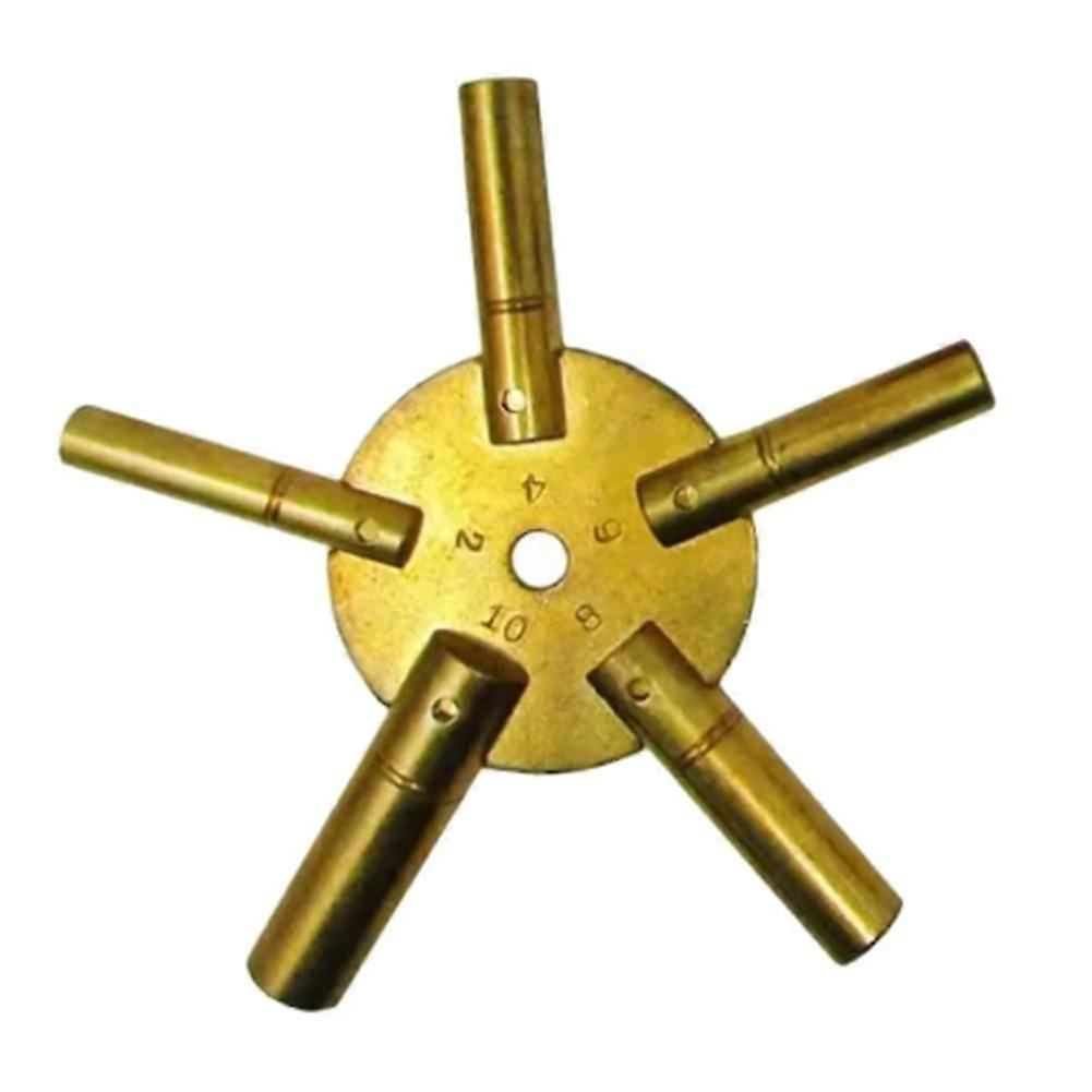 Messing-uhrenaufzugsschlüssel Mit 5 Zinken, Mechanische Aufzugsteile Für Stand-, Wand- Und Alte Uhren - Jxlgv
