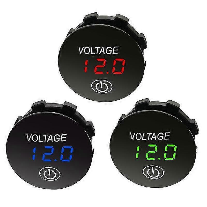 Batteriekapazitätsanzeige, Digitales Led-spannungsmessgerät Mit Touch-ein-/ausschalter Für Auto Und Motorrad (gleichstrom 3–35 V), Grün-jxlgv