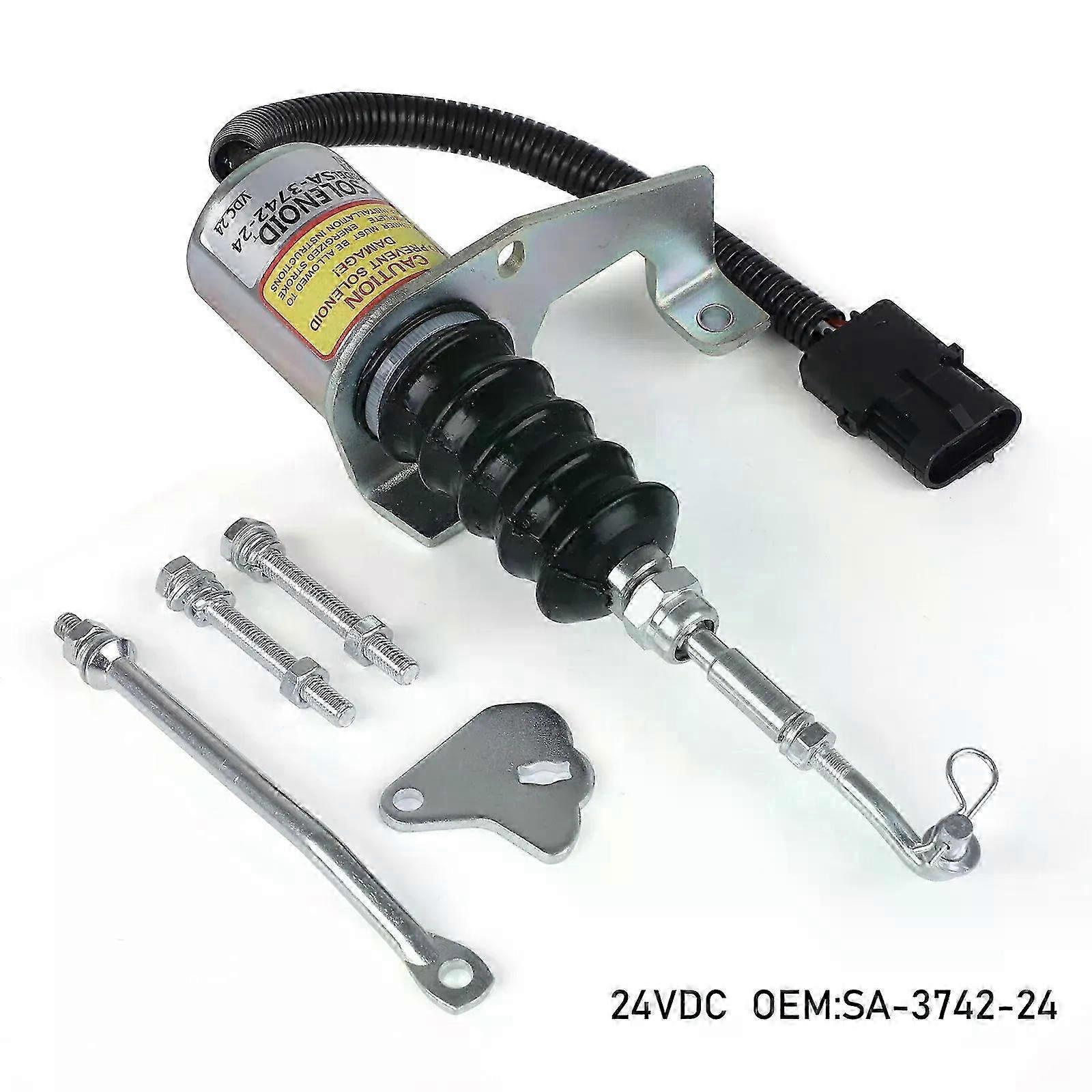 Cnspeed Dieselmotor-abschaltmagnetventil, Komplettes Zubehörset, 24 V, Passend Für Cummins-zündspule 6ct 83, Oem 393 Sa 3742 24-jxlgv