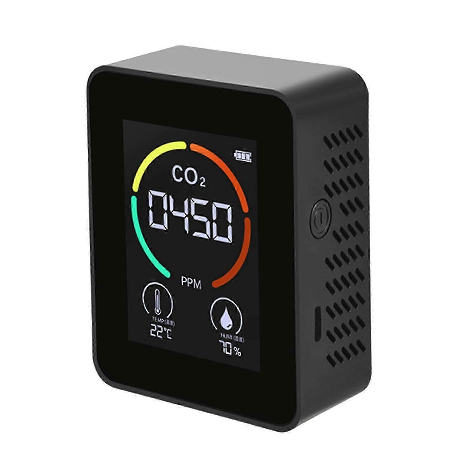 Luftmonitor Co2-kohlendioxid-detektor, Luftqualitäts-, Temperatur- Und Feuchtigkeitsmonitor, Schnellmessgerät Für Co2, Schwarz-jxlgv
