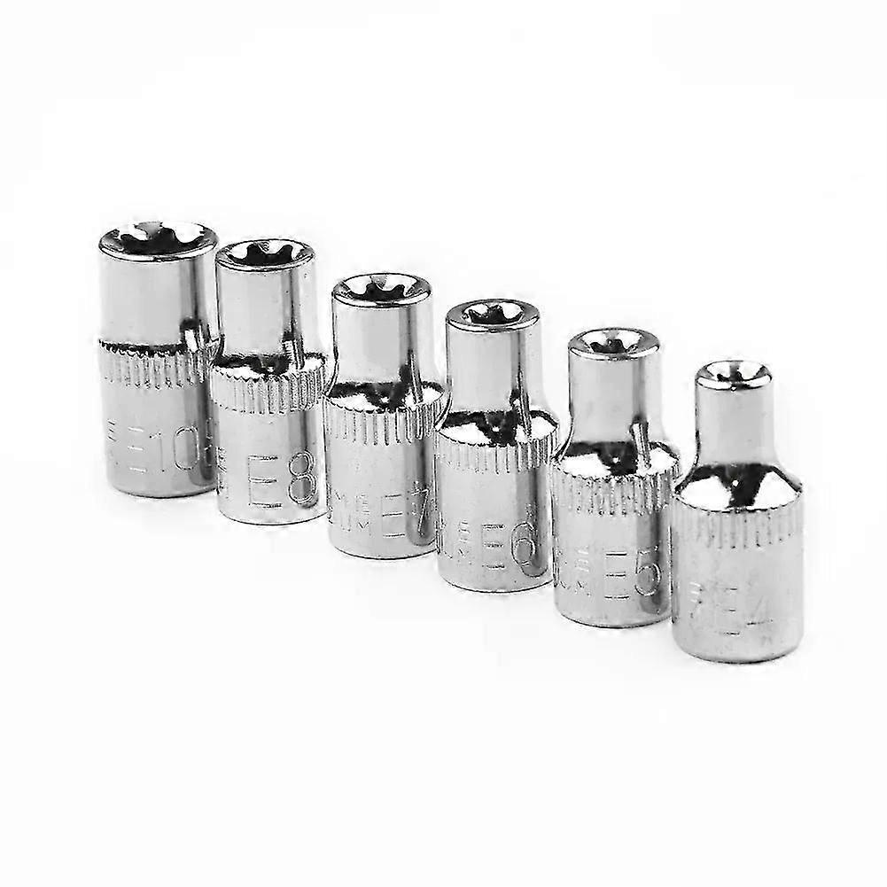 Neu: 6-teiliges 1/4-zoll-torx-stern-bit-innensechskant-steckschlüssel-set E4 E5 E6 E7 E8 E10, Handwerkzeuge, Wärmebehandelt, Ratschenschlüssel-steckschlüssel-jxlgv