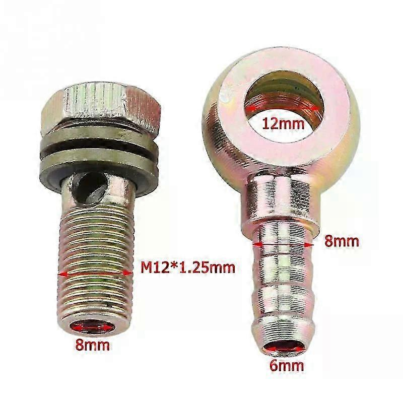 1 Satz M12x125mm Motorrad-ölkühler-anschlussstopfen M8 Kugelkopfadapter Passend Für Den Umbau Von Motorölkühler-auslass Und -einlass - Jxlgv