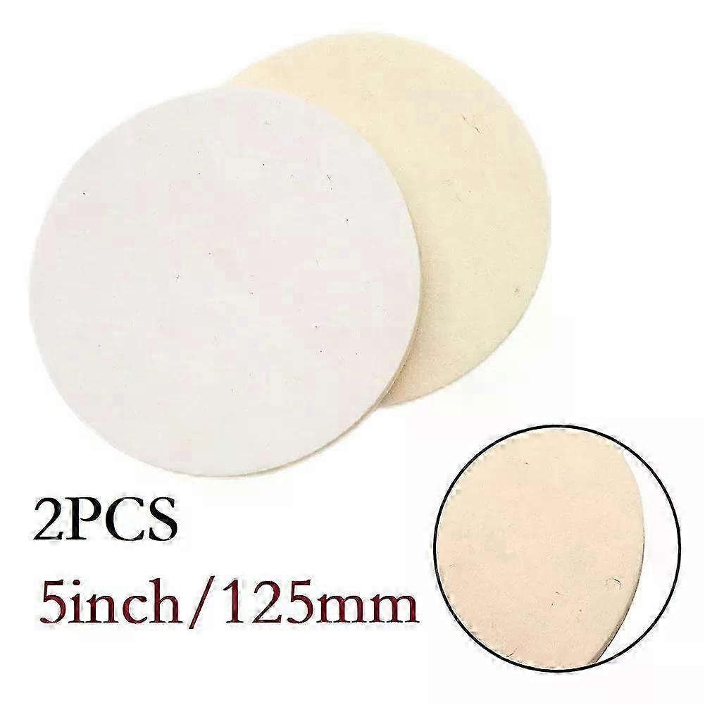 2 Stück 5 Zoll (125 Mm) Wollfilz-polierpads Für Winkelschleifer, Geeignet Für Glas, Edelstahlscheiben, Filzpolierscheiben Für Aluminium Und Glas - Jxlgv