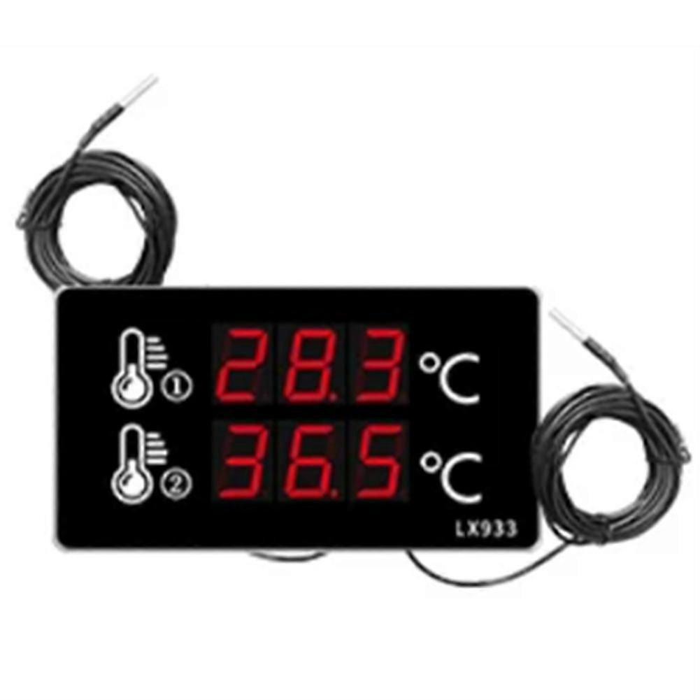 Digitales Thermometer Für Schwimmbad, Haushalt Und Innenbereich Mit Zwei Wassertemperaturfühlern, Großem Display Und Externer Sonde – Jxlgv