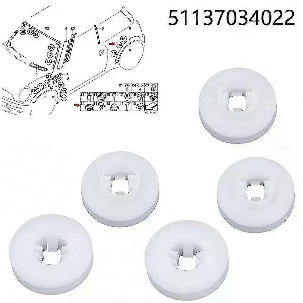 5 Stück Radlaufverkleidungsclips Hinten, Passend Für Bmw, Mini R50, R52, R53 Und Cooper S Cabriolet – Autozubehör – Jxlgv