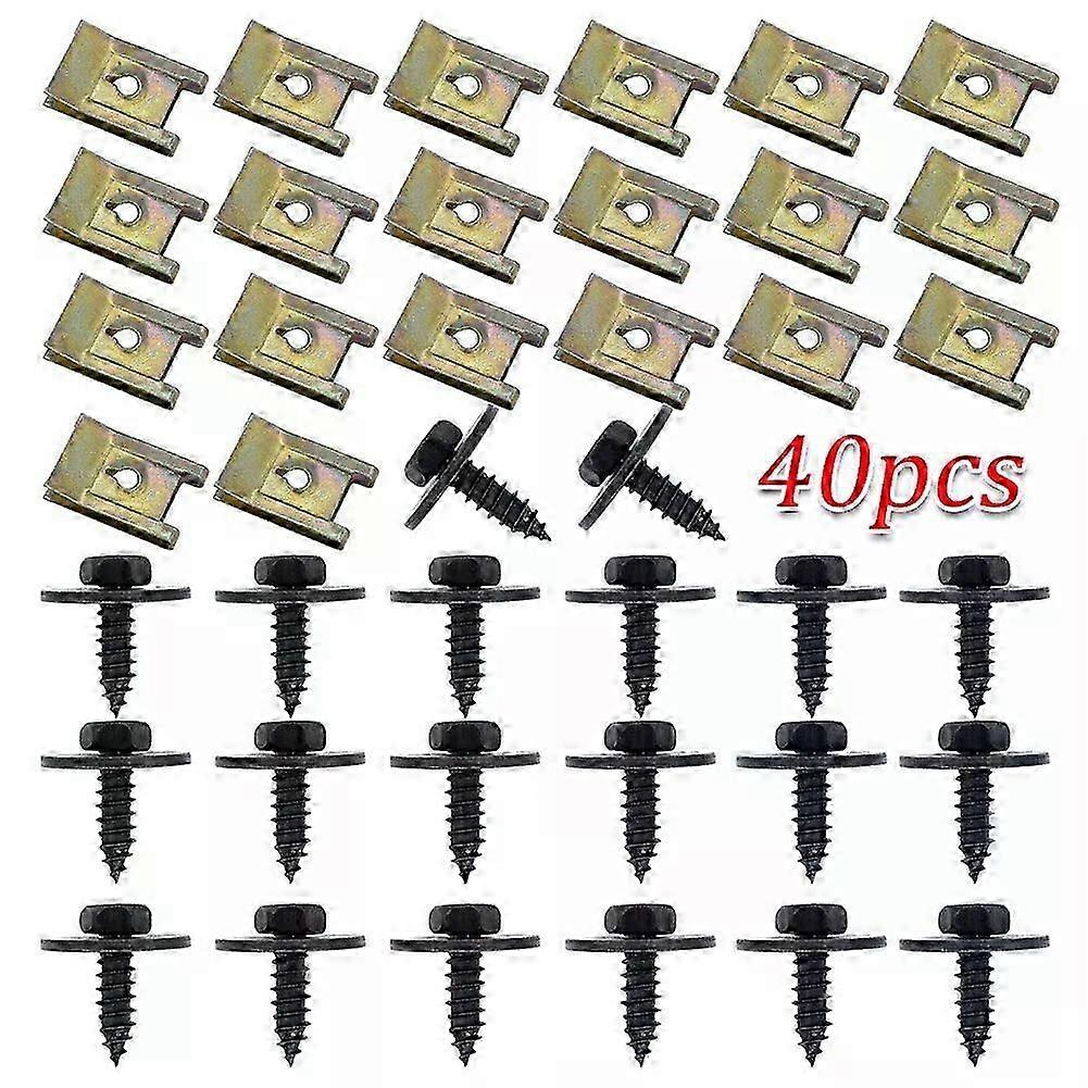 40-teiliges Set U-förmiger Clips Mit Selbstschneidenden Sechskantschrauben, Unterlegscheibe Und U-mutter, Schnellbefestigungsclips Passend Für Bmw E46, E92, E90, F10 (autozubehör – Jxlgv)