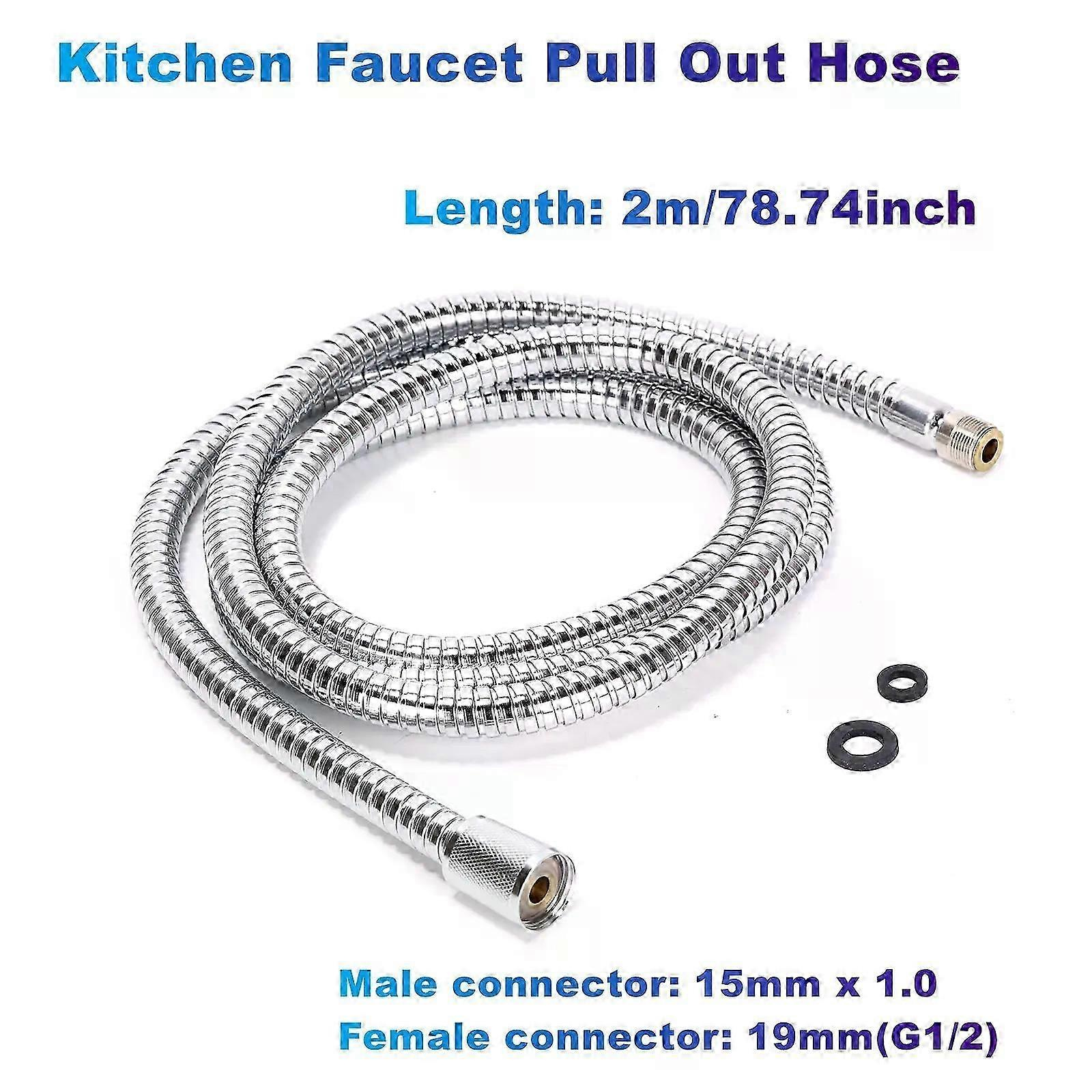 Küchenarmatur-ausziehschlauch, Edelstahl, Beschichtet (m15 & G1/2), 78 Zoll, Ersatzteil, Kompatibel Mit Grohe Ladylux Europlus Alira-jxlgv