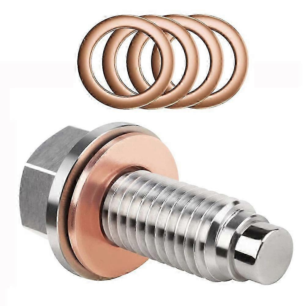 Magnetische Ölablassschraube M14x1,5 – Neodym-magnet, Edelstahlschraube – Mit 5-kupfer-unterlegscheibe – Hochleistungs-ölablassschraube – Jxlgv