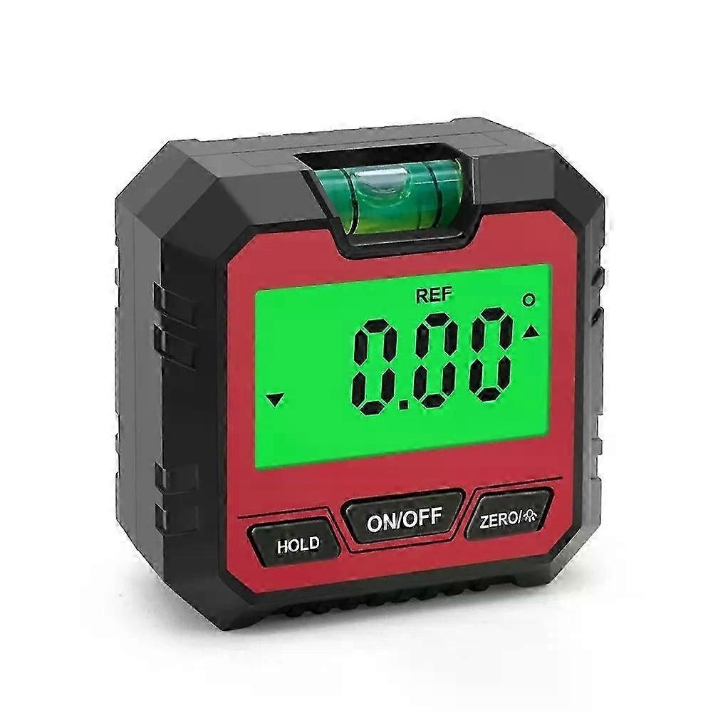 Präzisions-digitalneigungsmesser, Elektronischer Goniometer, Magnetfuß, Digitaler Winkelmesser, Winkelmesser, Neigungsmesser, Winkelkasten -rot-jxlgv