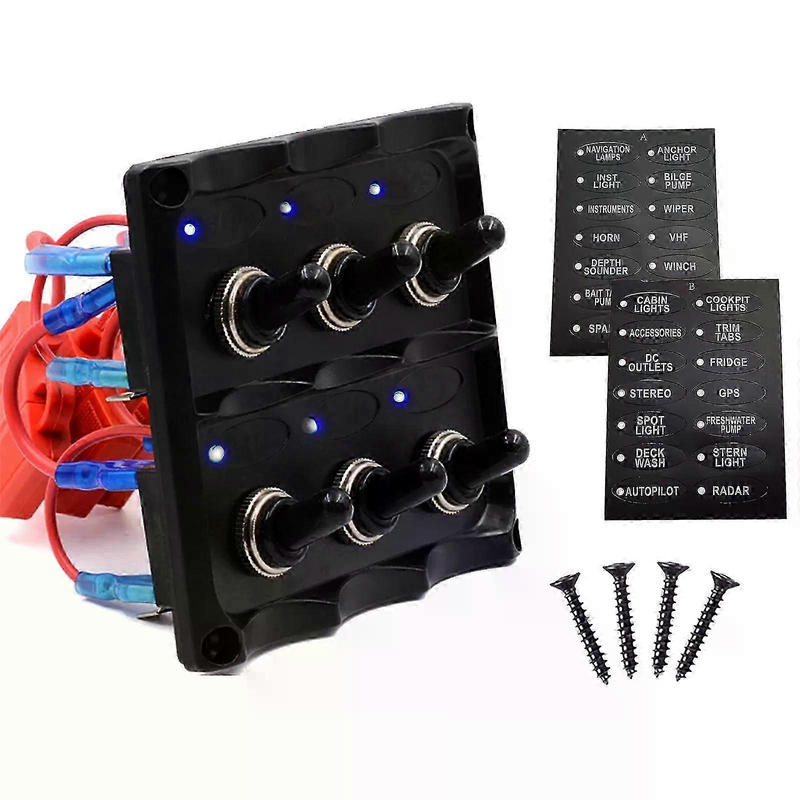 Marine-kippschalter-panel, Wippschalter-panel, 12v Wasserdicht, Voltmeter, Zigarettenanzünderbuchse, Schutzschalter, Auto-boot-schalter - Jxlgv