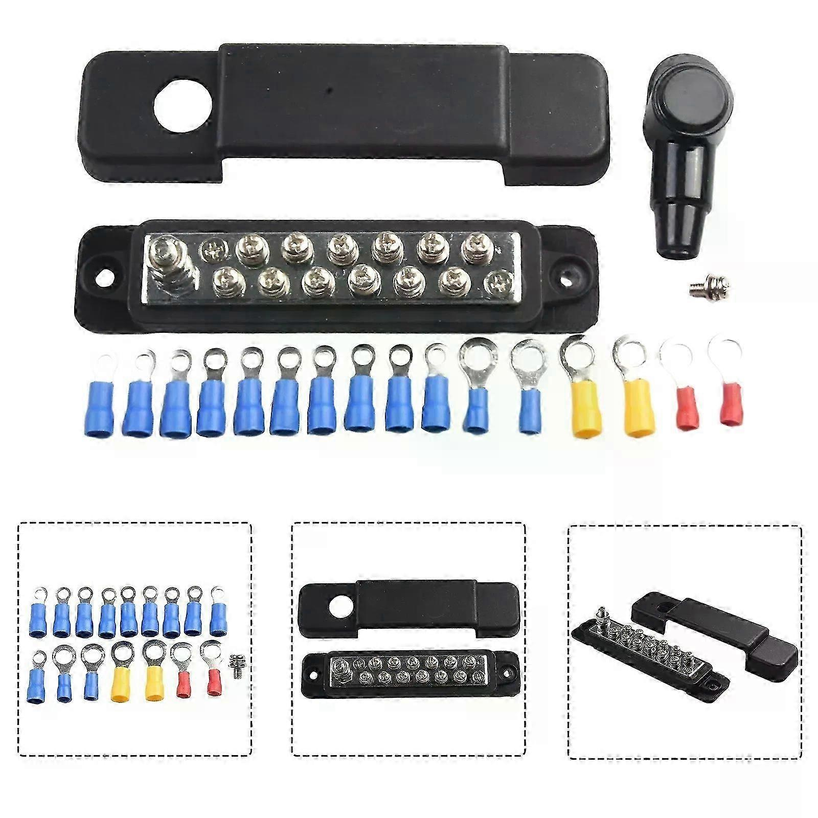 12-punkt-sammelschienenverteilerblock 180 A 12 V Dc Schwarz/rot Batteriestromverteilerblock Zuverlässiges Energiemanagement Sicherungen-jxlgv
