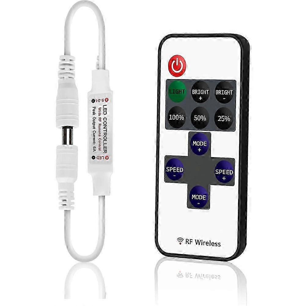 Mini-funkfernbedienung, Kompatibel Mit Einfarbigen 3528/5050-led-streifen, Mit Dc-anschluss, Kompatibel Mit 5–24 V Dc-led-bändern – Jxlgv