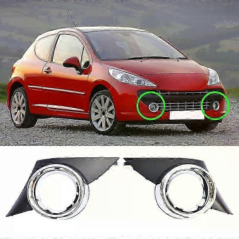 Nebelscheinwerferabdeckung, Verchromt, Nebelscheinwerferrahmen, Grill, Autozubehör Passend Für Peugeot 207 Sport 2006-2009-jxlgv