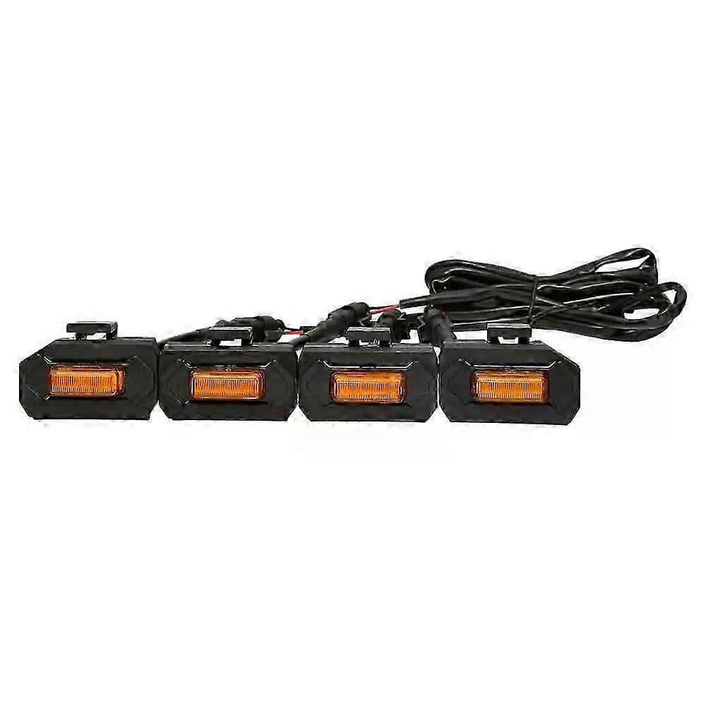 4 Stück Led-frontgrillleuchten Passend Für Toyota Tacoma Raptor Trd Off Road Sport Außengrillleuchten Amber-jxlgv