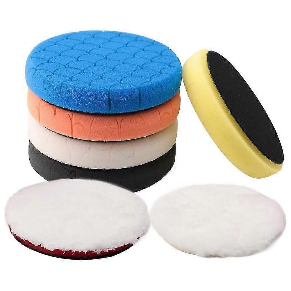 Polierpads, 7-teilig, 6,5 Zoll (16,5 Cm) Polierfläche Für 6-zoll-stützteller (150 Mm), Polierschwämme, Schleif- Und Polierpad-set – Jxlgv