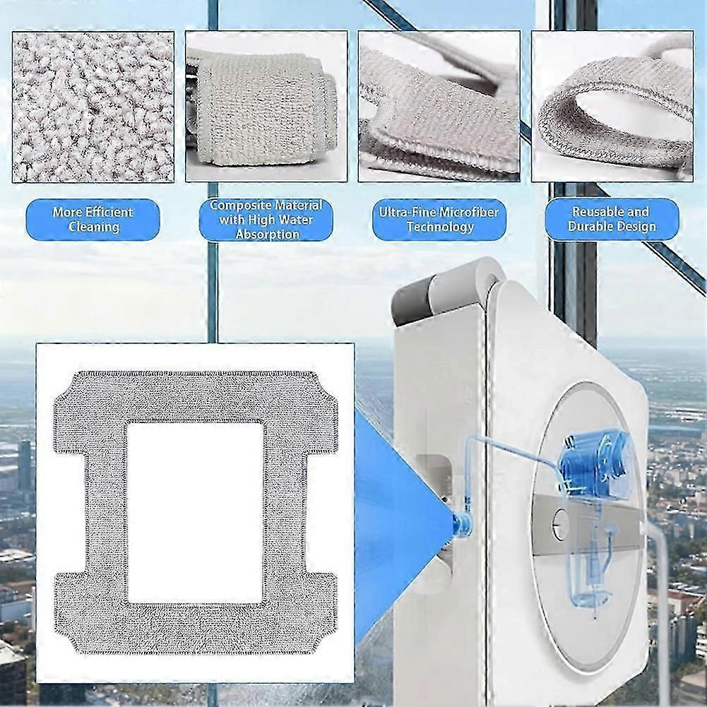Reinigungstücher Kompatibel Mit Ecovacs Winbot W2 Pro Omni/w2 Pro/w2/w1 Pro/w1 Fensterreiniger, Waschbares Mikrofaser-reinigungspad – Jxlgv